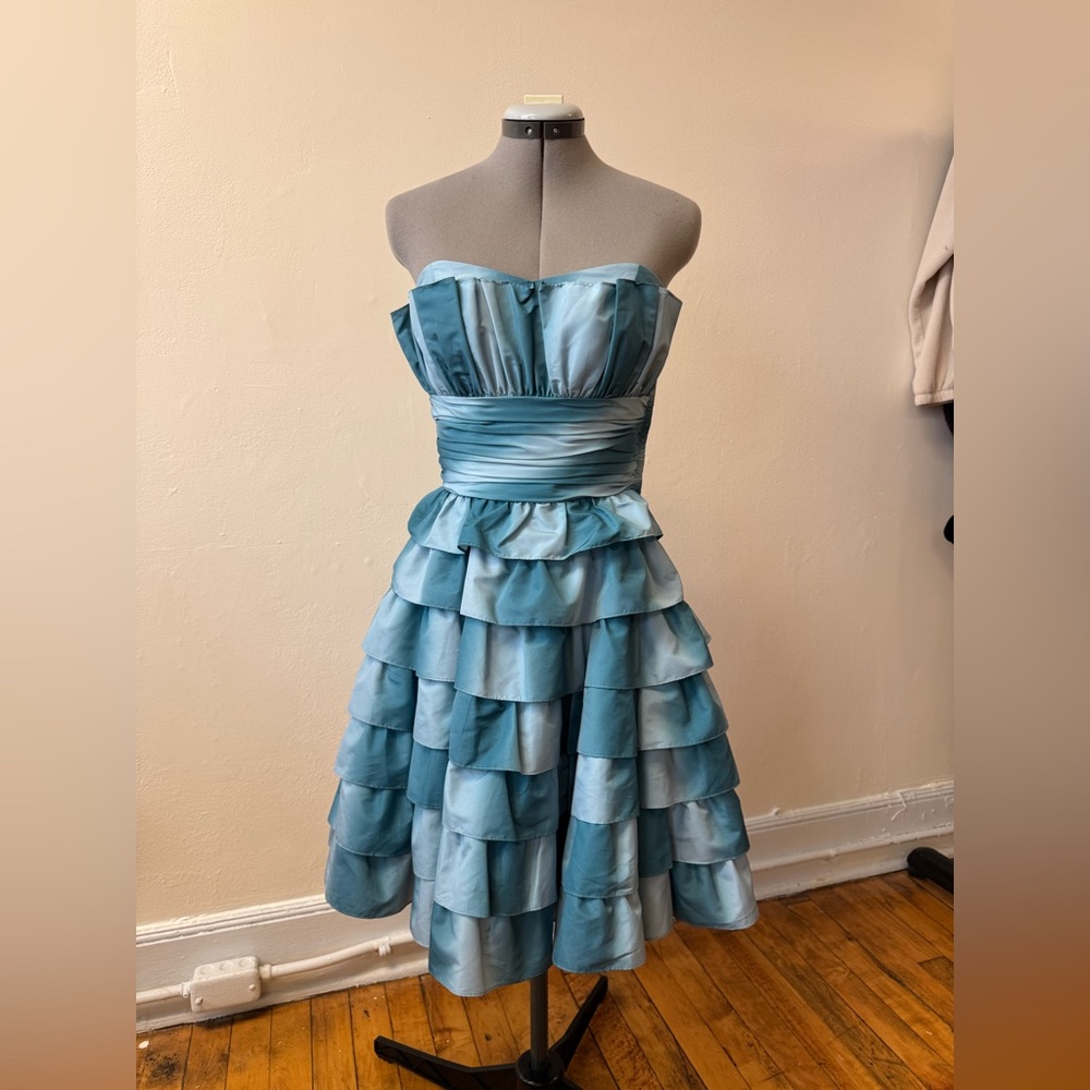 Betsey Johnson Aqua Satin Dress